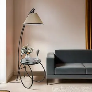 Güler Siyah Lambader Pramit sa Abajurima od Opuštene Pamučne Tkanine