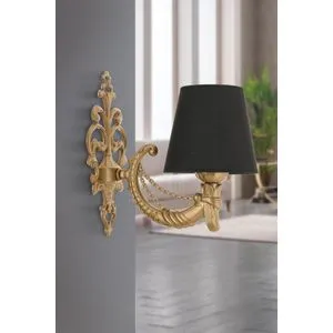 Gloria - Crna i Zlatna Zidna Lampa