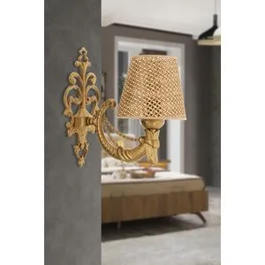 Gloria Hazeran - Prirodna zlatna zidna lampa