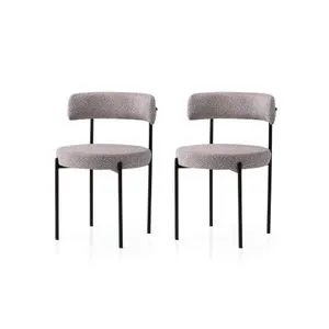 Gını - 4006 V2 Crni i Sivi Set Stolica (2 Komada)