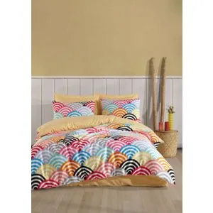 Gokkusagi Multicolor Satin King Quilt Cover Set (FR)