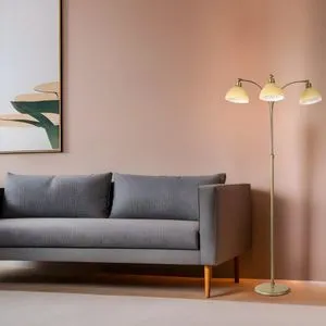 Gonca 3 Lü Eskitme Sarıkız Camlı Lambader Gold
White Floor Lamp