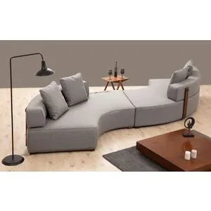 Gondol-5 (CHL-SAĞ-CHL-SAĞ) - Grey Grey Corner Sofa