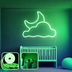 Good Night - Medium - Zelena Dekorativna LED Rasveta za Zid