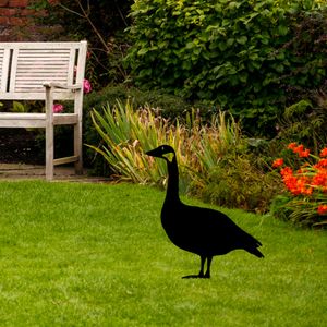 Goose 01 Black Decorative Garden Object