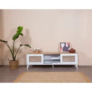 Goose - TV Stalak u Beloj i Hrastovoj Boji