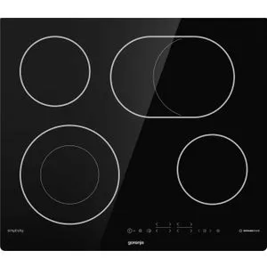 Gorenje ECT643SYB ugradna staklokeramička ploča Simplicity, 60 cm, 4 zone, ovalna zona, crna