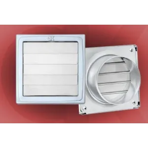 Gravitaciona ventilaciona rešetka 150x150/Ø110mm  Bela 8672