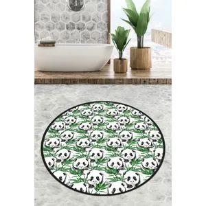 Green Panda Circle Djt 100 Multicolor Bathmat
