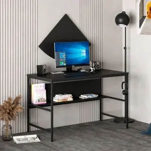 Greta Matte 7041 - Black Black Study Desk