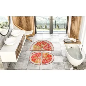 Greyfurt Djt Multicolor Bathmat Set (3 Pieces)
