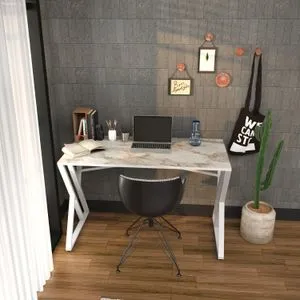 Gyza - White White Study Desk