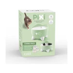 Hagen Catit Pixi Combo Pack fontana za mačke zelena + filteri + posuda za hranu