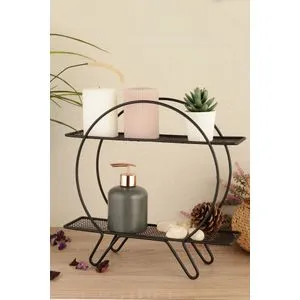 Halka D2K Black Decorative Metal Wall Shelf
