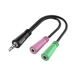 HAMA Audio adapter, 4pin 3.5mm na 3pin 3.5mm m/ž 0,15m (Crna)