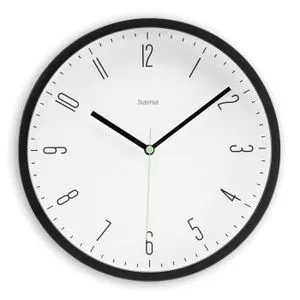 Hama CAPRI zidni sat, moderan, precnik 25 cm, crni