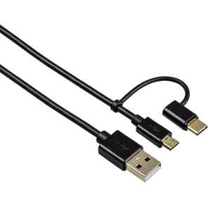 HAMA USB kabl Micro USB na USB Tip C (Crni)