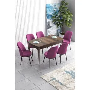 Han - Baroque, Purple Baroque
Purple Extendable Dining Table & Chairs Set (7 Pieces)
