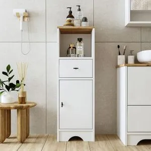 Hanah Home 2389 kupatilski ormarić 35 × 107,6 × 31 cm, mat bela