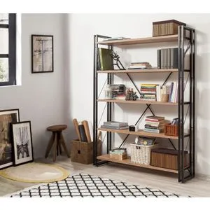 Hanah Home Cosmo Fix Atlantic Pine Black Bookshelf