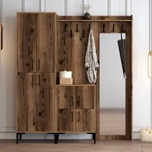 Hanah Home garderober za predsoblje Berlin ABC, 180 cm, orah
