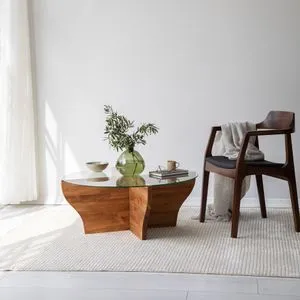 Hanah Home klub sto Amphora, 92 cm, Chestnut
