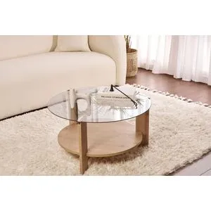 Hanah Home klub sto Clara, 75 cm, hrast Sapphire / Fume