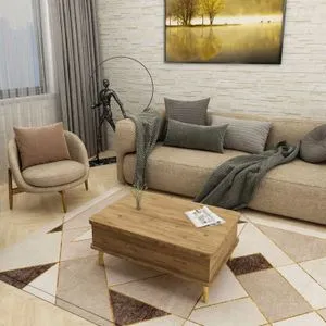 Hanah Home klub sto Dy Ada, 90 cm, bor