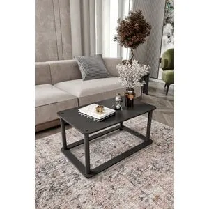 Hanah Home klub sto Hole Rect, 70 cm, crni