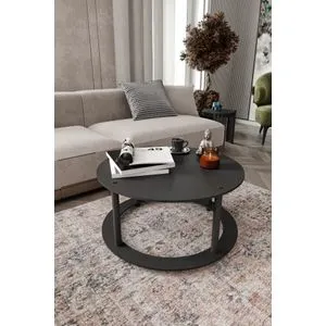 Hanah Home klub sto Hole Round, Ø 70 cm, crni