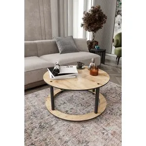 Hanah Home klub sto Hole Round, Ø 70 cm, hrast