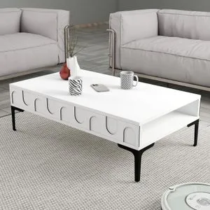 Hanah Home klub sto Lyon 32, 105 cm, beli / crni