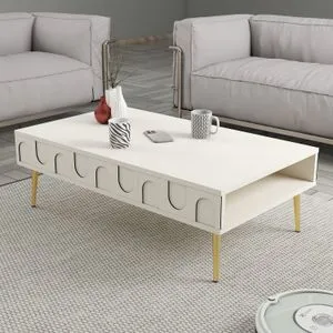 Hanah Home klub sto Lyon 33, 105 cm, krem / zlatni