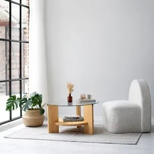 Hanah Home klub sto Mondo, 75 cm, hrast