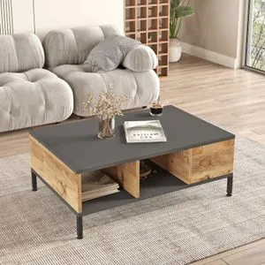 Hanah Home klub sto Rl2-Aa, 90 cm, atlantski bor / antracit