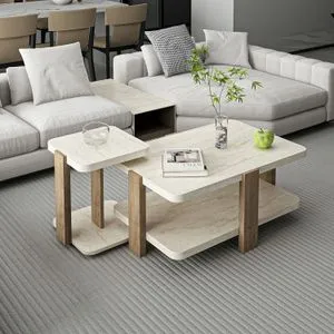 Hanah Home klub sto Via 20454, 40,9 cm, travertin / Rahle