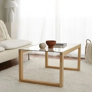 Hanah Home klub sto Via, 85 cm, prirodni