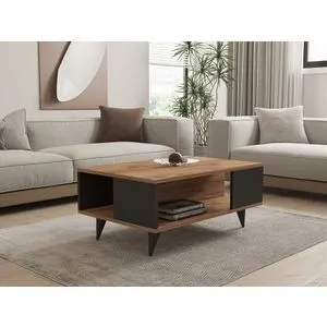 Hanah Home klub sto Yuka, 90 cm, orah / crni