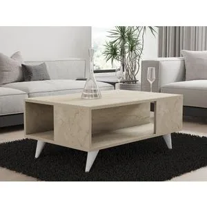 Hanah Home klub sto Yuka, 90 cm, travertin