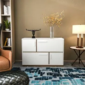 Hanah Home konzola Mares, 120 cm, bela / orah