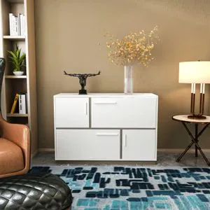 Hanah Home konzola Mares, 120 cm, bela / siva
