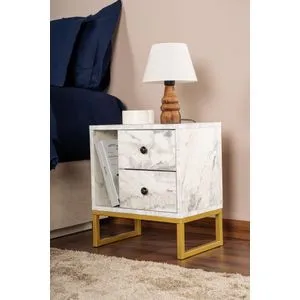 Hanah Home noćni ormarić Glimmer, 45,2 cm, Fressia Marble / Gold Freesia