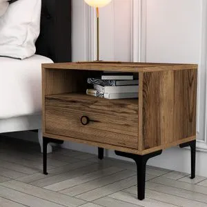 Hanah Home noćni ormarić Lizbon 532, 56 cm, orah