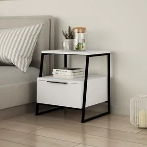 Hanah Home noćni ormarić Pal, 45 cm, beli