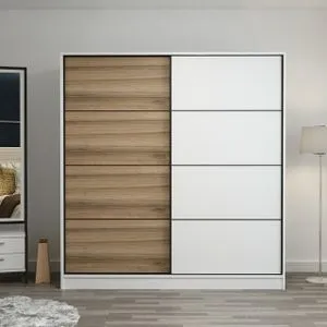 Hanah Home ormar Kale 3167, 180 cm, beli / dore