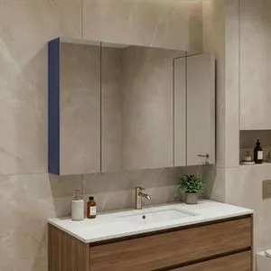 Hanah Home ormarić za kupatilo sa ogledalom Bari 100 293, 97 cm, Matte Navy Blue