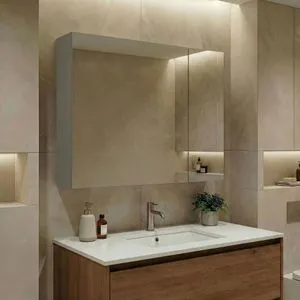 Hanah Home ormarić za kupatilo sa ogledalom Bari 80 667, 75 cm, Matte Cashmere