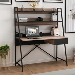 Hanah Home radni sto Arte, 124 cm, orah / crni
