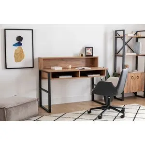 Hanah Home radni sto Kemo Walnut Black, 120 cm