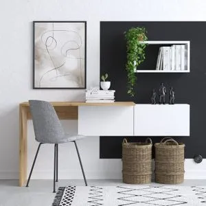Hanah Home radni sto Tiff White Oak, 145 cm